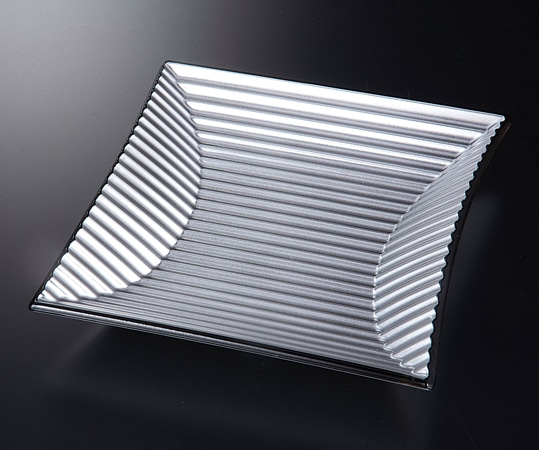 福井クラフト 釣段角皿 シルバー渕黒 21005240 1個（ご注文単位1個）【直送品】