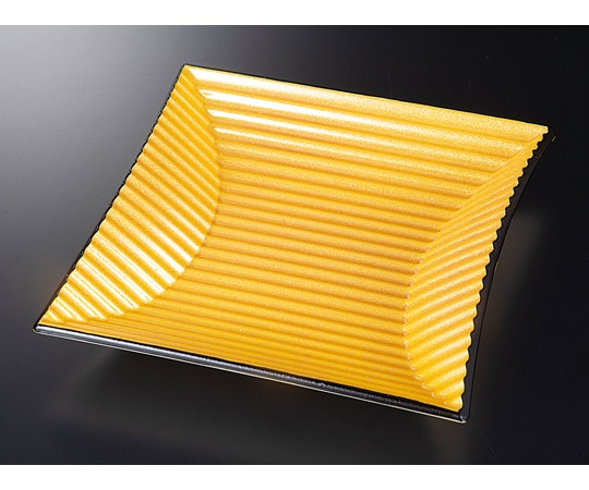 福井クラフト 釣段角皿 金パール渕黒 21005250 1個（ご注文単位1個）【直送品】