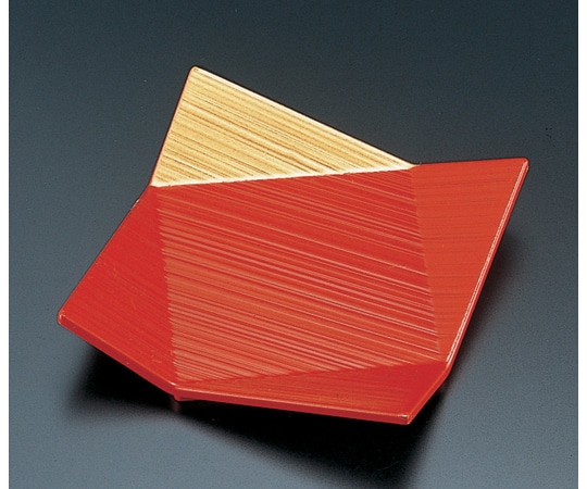 福井クラフト 四方隅折皿 朱隅金 22932500 1個（ご注文単位1個）【直送品】