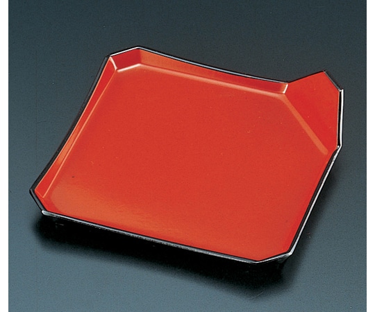 福井クラフト M)一方隅折皿 朱天黒 22000200 1個（ご注文単位1個）【直送品】