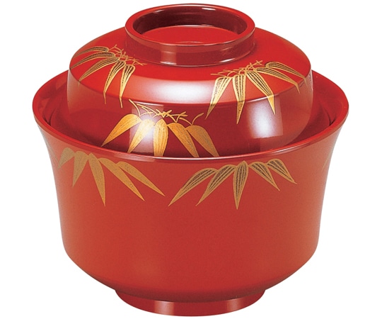 福井クラフト 耐熱3.6寸 天竜寺椀 朱/笹ちらし 内朱 33500210 1個（ご注文単位1個）【直送品】