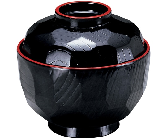 福井クラフト TA3.6寸 亀甲吸物椀 黒天朱 33601960 1個（ご注文単位1個）【直送品】