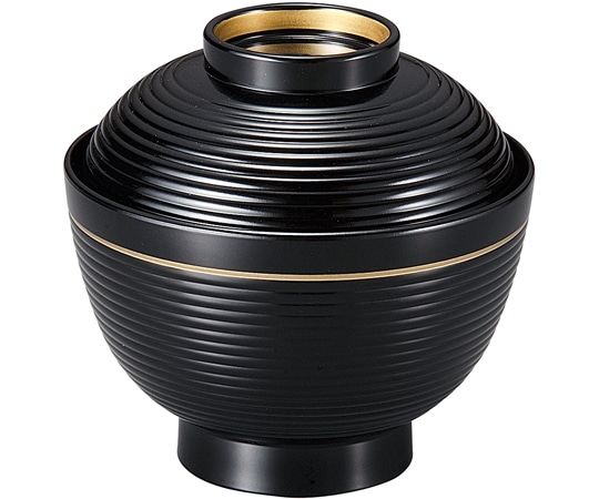 福井クラフト 耐熱3.6寸 千筋高仙才椀 黒高台内金 内黒 37001680 1個（ご注文単位1個）【直送品】