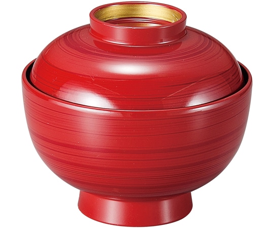 福井クラフト 耐熱3.7寸 仙才椀 紅ライン高台内金 内黒 37001690 1個（ご注文単位1個）【直送品】