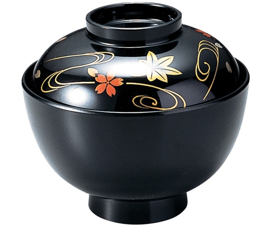 福井クラフト 耐熱3.7寸 仙才椀 立田川春秋 内黒 12024650 1個（ご注文単位1個）【直送品】