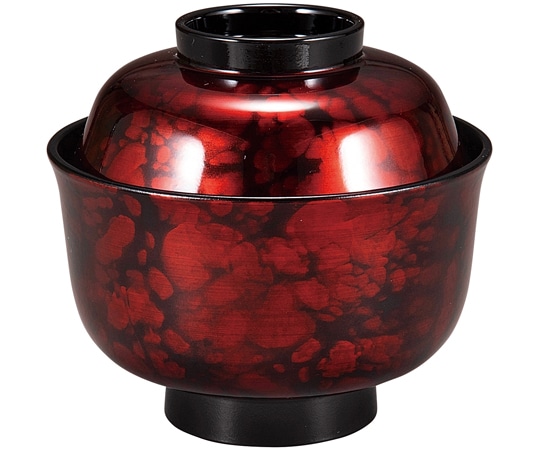 福井クラフト 耐熱3.7寸 羽反吸物椀 ワイン刷毛八雲 内黒 30044990 1個（ご注文単位1個）【直送品】