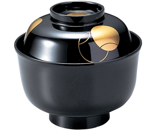 福井クラフト 耐熱3.7寸 羽反吸物椀 黒/ツボツボ 内朱 12024700 1個（ご注文単位1個）【直送品】