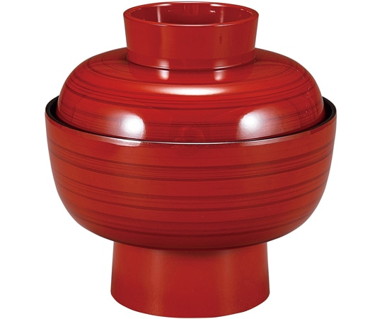 福井クラフト 耐熱4寸 古代椀 朱/黒筋目 内黒 30045010 1個（ご注文単位1個）【直送品】