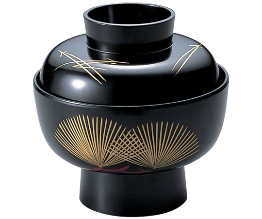 福井クラフト 耐熱4寸 古代椀 松葉 内黒 12025025 1個(ご注文単位1個)【直送品】