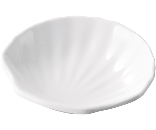 福井クラフト メラミン 10.2 雅シェル小皿 白グロス 51024140 1個（ご注文単位1個）【直送品】