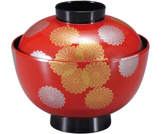 福井クラフト 和 越前椀 朱菊詰め 12024900 1個（ご注文単位1個）【直送品】