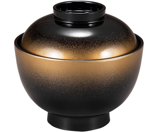 福井クラフト 耐熱3.8寸 京型椀 金ぼかし内黒 30045030 1個（ご注文単位1個）【直送品】