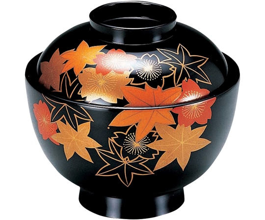 福井クラフト 耐熱3.8寸 京型椀 黒/新春秋 内黒 33601220 1個（ご注文単位1個）【直送品】