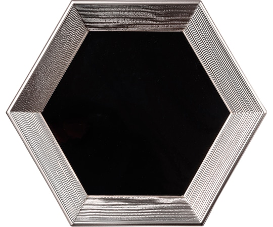 福井クラフト 耐A六角渕ヘギ目皿 渕銀内黒/裏黒 50001210 1個（ご注文単位1個）【直送品】