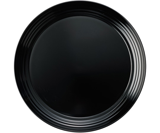 福井クラフト 8寸 ロクロ目丸トレー 黒裏黒 50024375 1個（ご注文単位1個）【直送品】