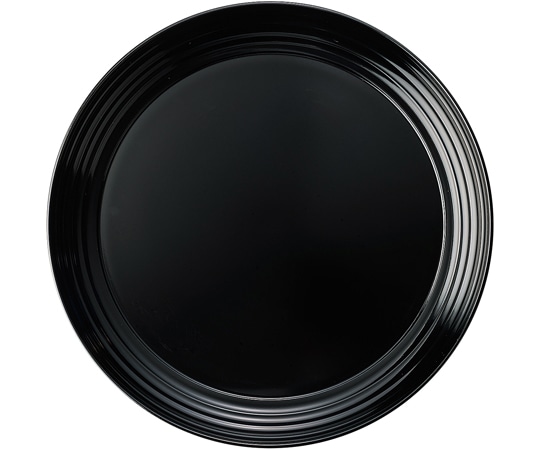 福井クラフト 9寸 ロクロ目丸トレー 黒裏黒 50024370 1個（ご注文単位1個）【直送品】