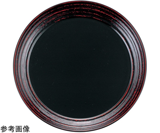 福井クラフト 8寸 ロクロ目丸トレー 絞り漆刻内黒裏黒塗 16912500 1個（ご注文単位1個）【直送品】