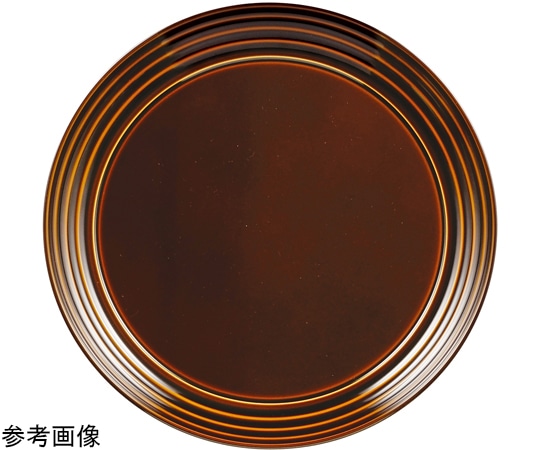 福井クラフト 8寸 ロクロ目丸トレー 漆調栗春慶塗 15003340 1個（ご注文単位1個）【直送品】