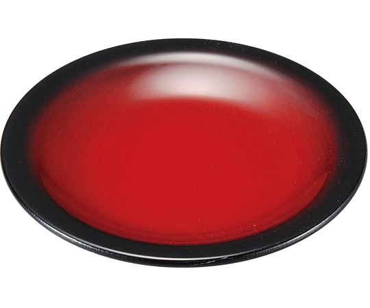 福井クラフト 10cm 小皿 朱黒ぼかしSH塗 74011370 1個（ご注文単位1個）【直送品】