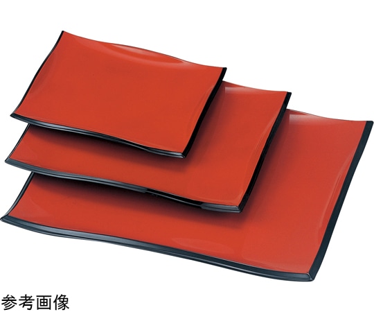 福井クラフト 尺5 波渕バイキングトレー 朱渕黒 51310040 1個（ご注文単位1個）【直送品】