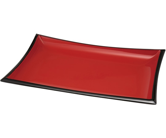 福井クラフト 尺2 長角盛器 朱天黒 50023410 1個（ご注文単位1個）【直送品】