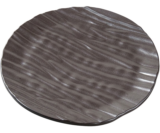 福井クラフト 32cm しのぎ波彫丸皿 黒銀いぶし塗 51022020 1個（ご注文単位1個）【直送品】