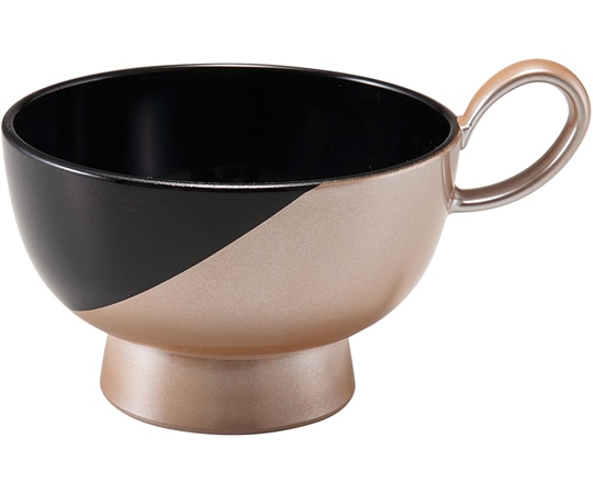 福井クラフト 耐熱仙才トッティー椀 セット 三日月塗分け 黒/銀透き 33710190 1個（ご注文単位1個）【直送品】