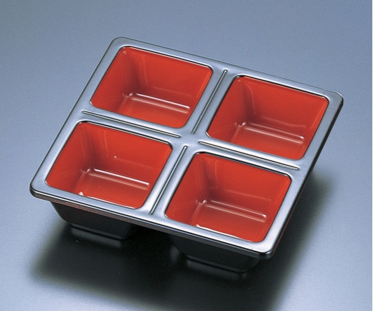 福井クラフト 四つ仕切 朱天黒 70011040 1個（ご注文単位1個）【直送品】