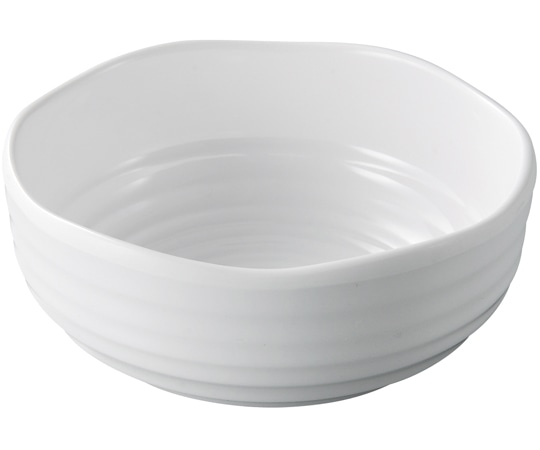 福井クラフト メラミン φ10.7 波渕外筋丸鉢 白グロス 51024570 1個（ご注文単位1個）【直送品】