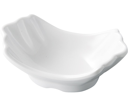 福井クラフト メラミン 12.5 両葉羽反小鉢 白グロス 51024360 1個（ご注文単位1個）【直送品】