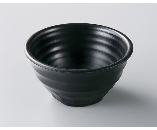 福井クラフト メラミン φ10.0コマ型内外ウズ深丸小鉢 黒マット 51024390 1個（ご注文単位1個）【直送品】