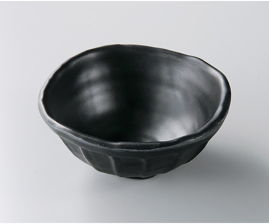 福井クラフト メラミン 10.9 ひねり隅丸外縦筋鉢 黒マット 51024580 1個（ご注文単位1個）【直送品】