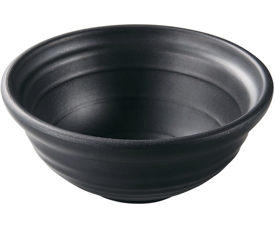 福井クラフト メラミン φ12.2 渕付内筋丸深鉢 黒マット 51024620 1個（ご注文単位1個）【直送品】
