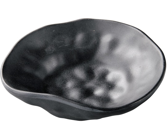 福井クラフト メラミン 12.5 ひねり一方押し羽反鉢 黒マット 51024480 1個（ご注文単位1個）【直送品】