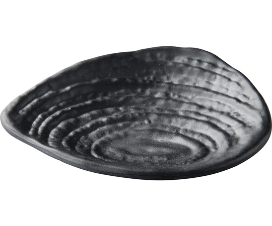 福井クラフト メラミン 12.5 ひねり三方内ウズ小皿 黒マット 51024320 1個（ご注文単位1個）【直送品】