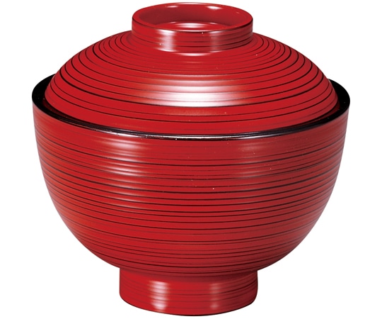 福井クラフト TA3.6寸 刷毛目小吸椀 朱研出し 31005720 1個（ご注文単位1個）【直送品】