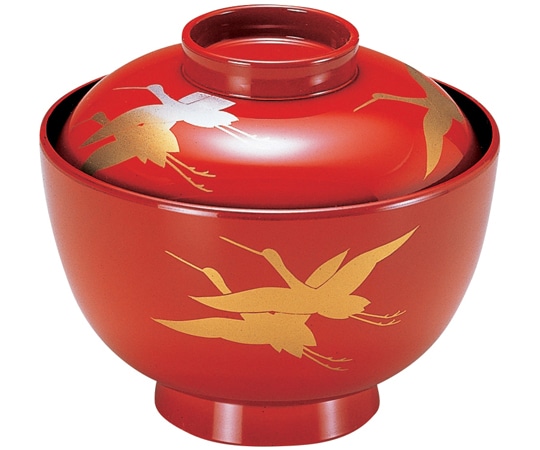 福井クラフト TA3.8寸 高仙才椀 朱内黒飛鶴 33011420 1個（ご注文単位1個）【直送品】