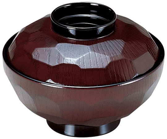 福井クラフト 耐熱4寸 亀甲吸物椀 溜 内朱 33602420 1個（ご注文単位1個）【直送品】