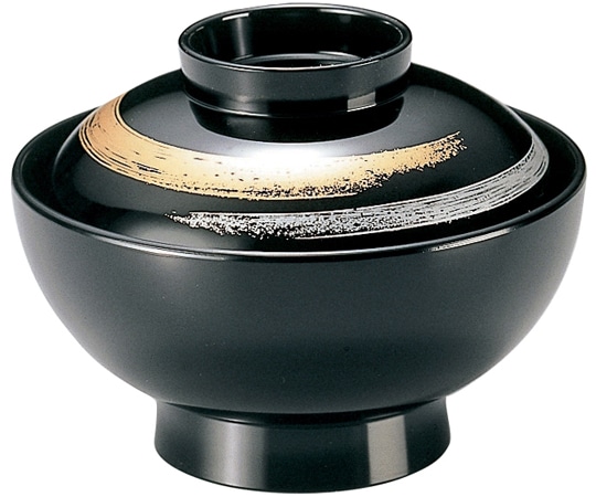 福井クラフト A4寸 開き仙才椀 黒カスリ 33100370 1個（ご注文単位1個）【直送品】