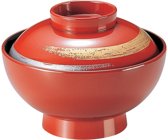 福井クラフト A4寸 開き仙才椀 朱カスリ 33100380 1個（ご注文単位1個）【直送品】