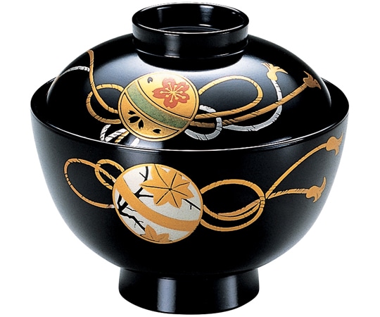 福井クラフト 3.8寸 越丸椀 黒まり 33025290 1個（ご注文単位1個）【直送品】