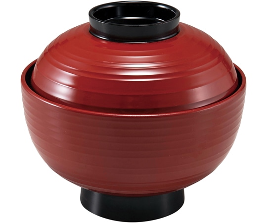 福井クラフト 耐熱4寸 乱吸物椀 朱ツバ黒 内黒 33710690 1個(ご注文単位1個)【直送品】