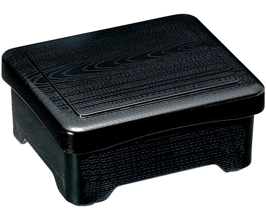 福井クラフト 耐熱木目丼重 黒内朱 42012240 1個（ご注文単位1個）【直送品】