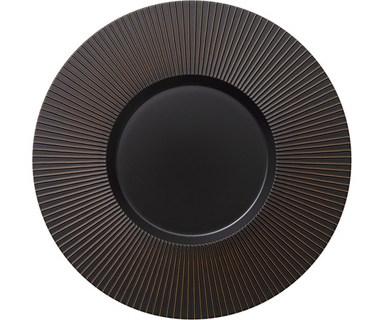 福井クラフト 28cm タービンプレート 栃研ぎ出し/裏黒塗 75020270 1個（ご注文単位1個）【直送品】