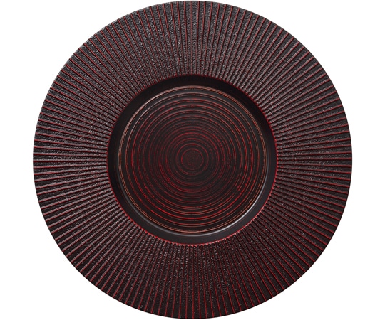 福井クラフト 28cm タービンプレート 絞り漆刻/裏黒塗 75020320 1個（ご注文単位1個）【直送品】