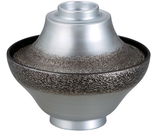 福井クラフト TA福富士椀(蓋親)絞り墨入れ銀内黒 33502780 1個（ご注文単位1個）【直送品】