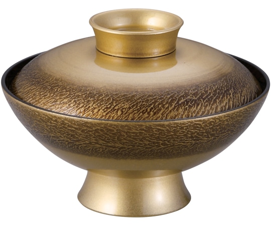 福井クラフト TA4寸 小槌吸物椀 絞り墨入れ金内黒 33502740 1個（ご注文単位1個）【直送品】