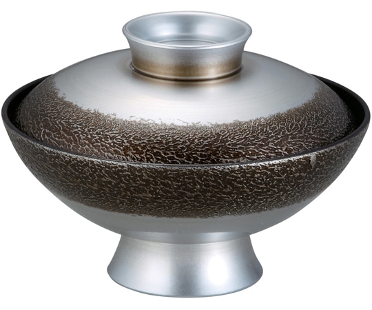 福井クラフト TA4寸 小槌吸物椀 絞り墨入れ銀内黒 33502750 1個（ご注文単位1個）【直送品】