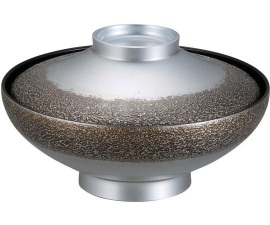 福井クラフト 平富士煮物椀 絞り墨入れ銀内黒 33502930 1個（ご注文単位1個）【直送品】