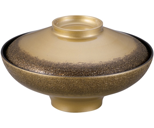 福井クラフト 5寸 富士煮物椀 絞り墨入れ金内黒 33502950 1個（ご注文単位1個）【直送品】